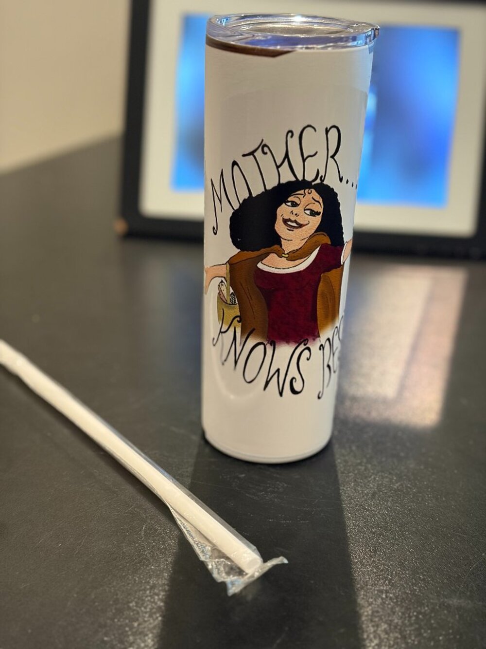 "Mother Knows Best" 22 Oz Tumbler with Straw Mothers Day Gift